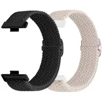 SKALO Punottu nailonranneke Huawei Watch Fit 4 - Valkoinen