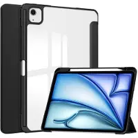 SKALO iPad Air 13 (2024) Trifold Suojakotelo läpinäkyvällä taustapaperilla - Musta