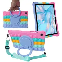 SKALO Samsung Tab A9+ Shock Resistant Armor Popit Silicone Kuori - Rainbow