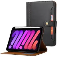 SKALO iPad 10.9 (2022) PU-nahkainen lompakkokotelo, jossa on kynäosasto - Musta