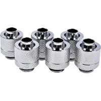 Alphacool 13/10mm Eiszapfen ruuviliitin, suora, G1/4, 6-pack, hopea