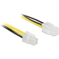 DeLOCK 85458, P4 4-pin, P4 4-pin, 0,5 m, Uros, Naaras, Musta, Valkoinen, Keltainen