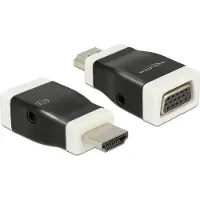 DeLOCK 65586, HDMI-A, VGA, Musta, Valkoinen