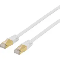 Deltaco – S/FTP Cat7 laitekaapeli, jossa RJ45, 0,3m, 600MHz, LSZH, valk (STP-703V)
