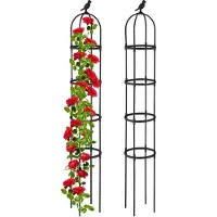 Relaxdays Sarja 2 puutarhagrilliä "Tower" 188x30cm., musta väri