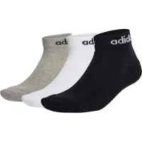 Adidas Urheilusukat 'Linear Cushioned' harmaa / musta / valkoinen