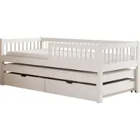 ADRK Furniture Lastensänky Orio patjalla - valkoinen skandinaavinen massiivipuusänky 90x200