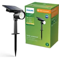 Philips LED-kohdevalaisin ulos Ashlyn, musta, IP44 Ashlyn, Musta, Synteettinen materiaali, aurinkokennovalaisin