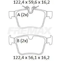 FREMAX Jarrupalasarja (4kpl), levyjarru FBP-2617