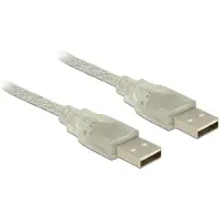 DeLOCK 83887, 1 m, USB A, USB A, USB 2.0, Uros/uros, Läpikuultava