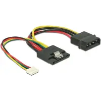 DeLOCK – Cable Power SATA 15 pin receptacle > Molex 4 pin male + 4 pin power female (85673)