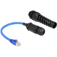 DeLOCK 66809, 0,25 m, Cat6, SF/UTP (S-FTP), RJ-45, RJ-45, Musta, Sininen