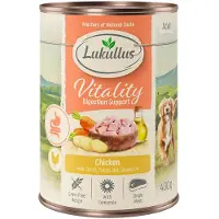 Lukullus 12x400g ruoansulatus: kana Lukullus Vitality koiranruoka