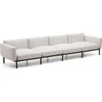 Kave Home Sorells-ulkosohva beige/vihreä L 314 cm