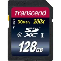 Transcend 128GB SDXC Class 10, 128 GB, SDXC, Luokka 10, Sininen (TS128GSDXC10)