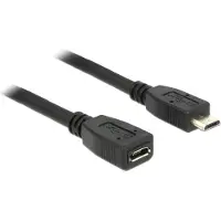 DeLOCK 83248, 1 m, Micro-USB B, Micro-USB B, USB 2.0, Uros/naaras, Musta