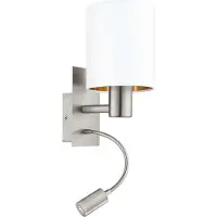 Eglo 96484 - LED-seinävalaisin PASTERI 1xE27/40W+LED/3,5W valkoinen