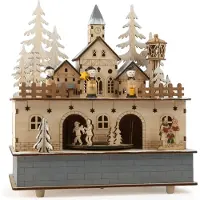 Small Foot - Wooden Music Box Christmas Village with Light