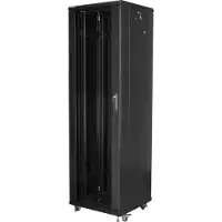 Lanberg FF01-6642-12B, Itseseisova teline, 42U, 800 kg, Näppäinlukko, Kotelon kiskot, Säädettävät jalat