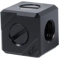 Alphacool Eiszapfen connection terminal 5-way, G1/4 IG, Black Acetal