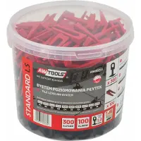 AWTOOLS Setti; laatan tasaus AW30371; 1 mm; 7-15 mm; 300+100 kpl.