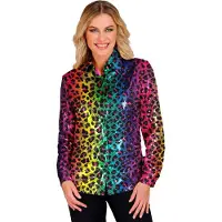 Widmann "JUHLAMUOTIPAITA" (sateenkaarikuvioinen, eläinkuvioinen leopardityylinen paita paljeteilla)