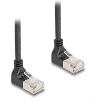 DeLOCK – RJ45 Network Cable Cat.6A S/FTP Slim 90° upwards / upwards angled 0.25 m black (80279)