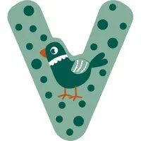 Small Foot - Wooden Animal Children's Letter - V