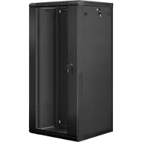 Lanberg WF01-6627-10B, Seinään asennettava laitekehikko, 27U, 60 kg, 41 kg, Musta