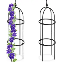 Relaxdays Sarja 2 puutarhagrilliä "Tower" 85x25cm, musta väri