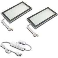Hera LED-kaapinalusvalaisin Sky himmennin 2 kpl 4.000K ruostumaton teräs LED Sky, himmennettävä, Alumiini/harmaa/sinkki, Keittiö, Synteettinen materiaali, Moderni