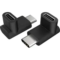 Akasa 90 degrees Right Angle USB Type-C Male to Female Adapter, 2/pack, 10 Gbps (AK-CBUB63-KT02)