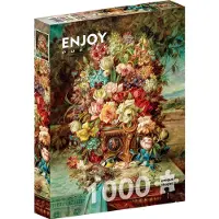 Enjoy Puzzle ENJOY Flowers Still Life with Blue Tit 1000p palapeli