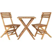 Ebuy24 Cuenca-setti, jossa on pöytä ja 2 teak-ulkotuolia.