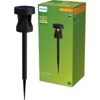 Philips aurinkokäyttöinen LED-valaisin Avery, maakiinnike, musta, IP44 Avery, Musta, Synteettinen materiaali