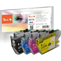 Peach PI500-377, Korkea (XL) värintuotto, Musta, Syaani, Magenta, Keltainen, 15 ml, 10 ml, 4 kpl, Monipakkaus