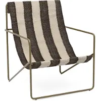 Ferm Living Desert loungenojatuoli Olive, off-white, chocolate