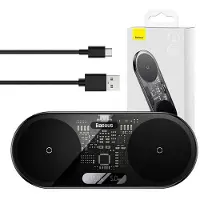 Baseus Dual Qi wireless charger Digital LED Display, 20W