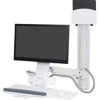 Ergotron StyleView Sit-Stand Combo System, Small CPU Holder (white) (45-273-216)