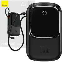 Baseus Powerbank Qpow PRO with Lightning cable, USB-C port and USB 20000mAh, 20W (Black)