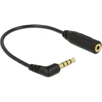 DeLOCK – Audio Cable Stereo jack 3.5 mm 4 pin male angled > Stereo jack 2.5 mm 3 pin female (65673)