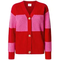 Pepe Jeans for woman. PL702271 Cardigan Paloma Red (XS), Casual, Cotton, Sustainable