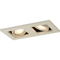 QAZQA Moderni upotettava kaksivalospotti beige GU10 50 mm kääntö- ja kallistustoiminnolla - Qure
