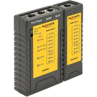DeLOCK RJ-45/RJ-12 -testeri + Portfinder, musta
