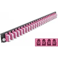 DeLOCK 43373, Kuitu, LC, Telinekiinnitys, 1U, Violetti, 44 mm