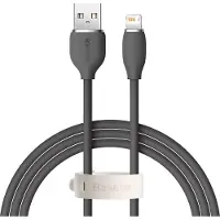 Baseus Jelly Liquid Silikoni USB-A / Lightning-kaapeli - 1.2m, 2.4A - Musta