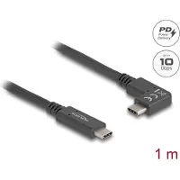 DeLOCK – USB 10 Gbps USB-C cable angled L/R 1 m, 4K PD 60 W with E-marker (80037)