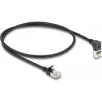 DeLOCK – RJ45 Network Cable Cat.6A S/FTP Slim 90° upwards angled / straight 0.5 m black (80286)