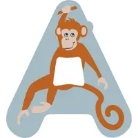 Small Foot - Wooden Animal Children's Letter - A
