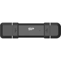 Silicon Power DS72, 250 GB, USB Type-A / USB Type-C, 3.2 Gen 2 (3.1 Gen 2), 1050 MB/s, Suojus, Musta (SP250GBUC3S72VPK)